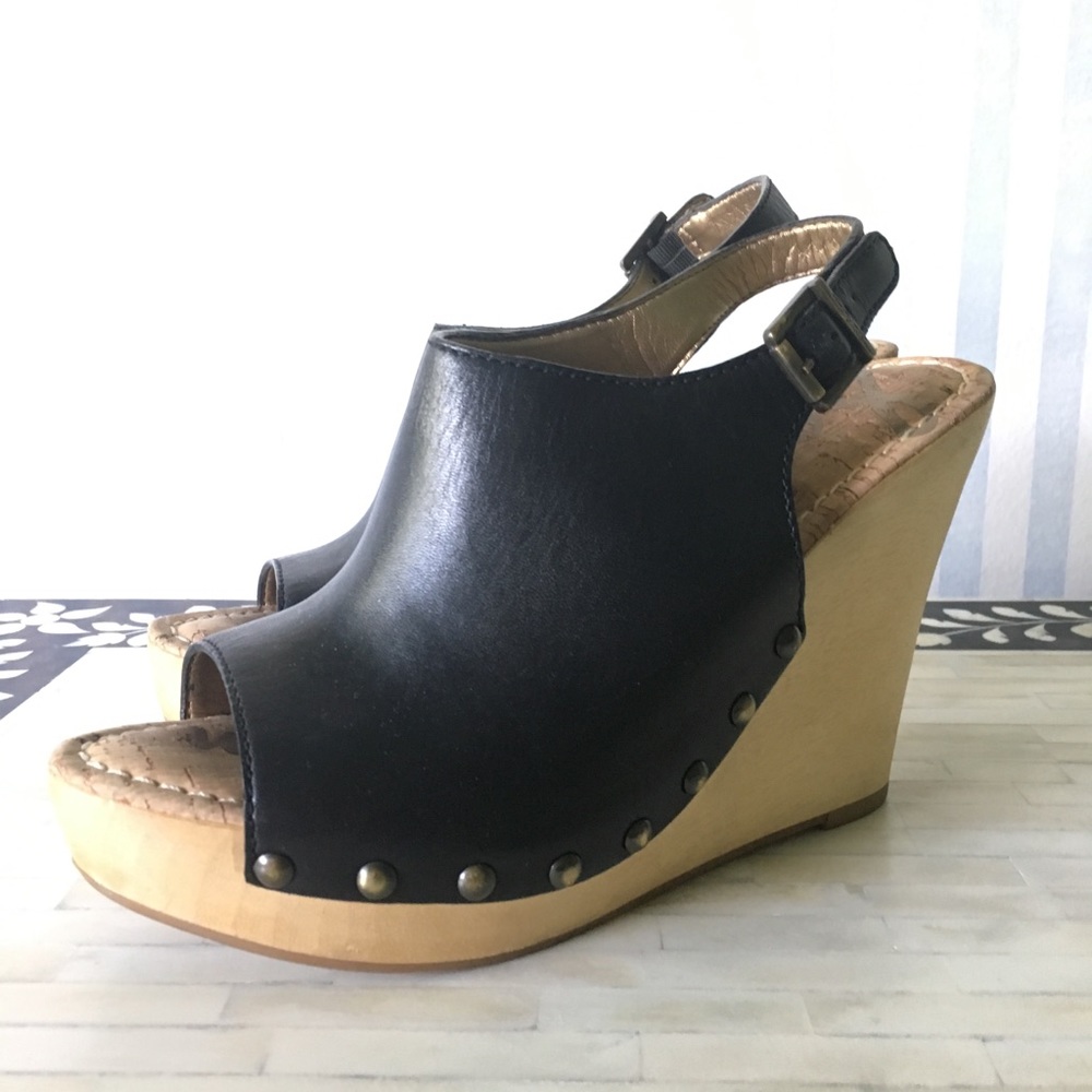 Sam Edelman Leather Wood Wedge